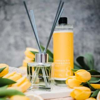Our vegan-friendly No. 8 Lemon 200ml diffuser refill - zesty lemon fragrance with hints of bergamot