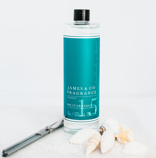 Our vegan-friendly No. 15 Sea Salt 200ml diffuser refill - an oceanic blend with waves of refreshing sea salt, ending with soft notes of driftwood