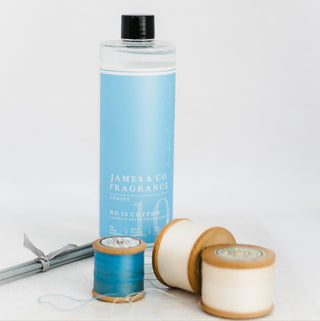 Our vegan-friendly No. 10 Fresh Cotton reed diffuser refill - crisp fresh cotton blossom with fresh linen notes.