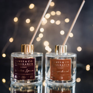 Winter Spice and Gingerbread diffusers from the James and Co Winter Christmas Range
