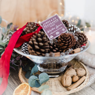 Winter spice luxury potpourri in a glass bowl