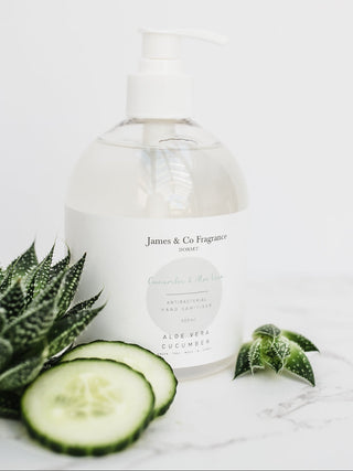 Bottle of James & Co Fragrance with aloe vera and cucumber on a white background