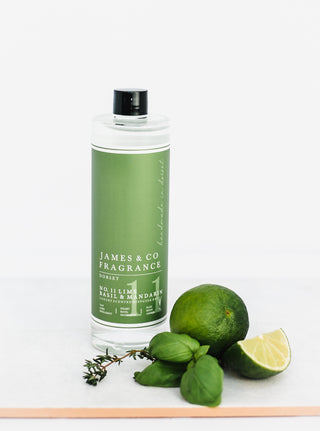 No. 11 Lime & Basil 200ml Refill Diffuser with Grey Fibre Reeds