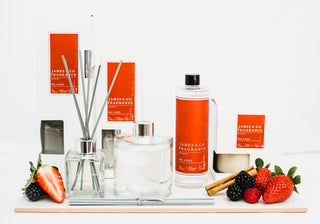 Full no.4 red collection, including candles, diffusers and berries. 