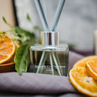 Our vegan-friendly No. 6 Orange 100ml reed diffuser - sweet tangerine notes, infused with cinnamon and a dash of clove