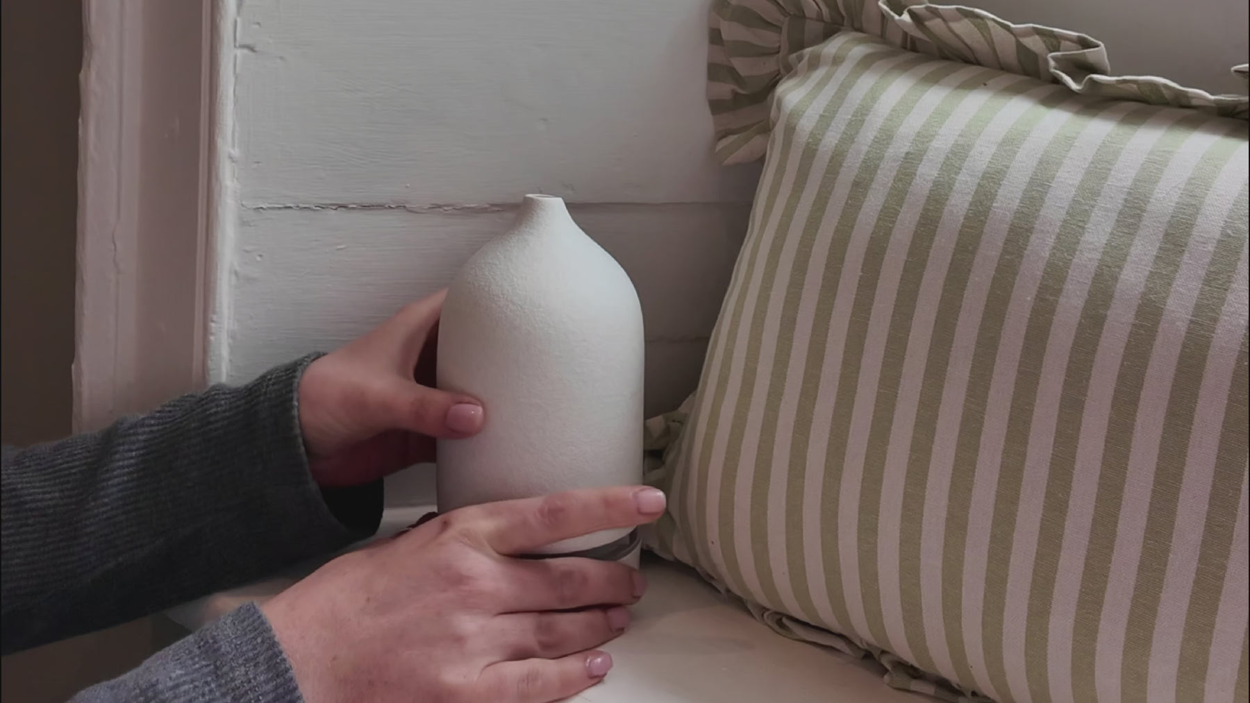 Various clips of products in use in a beautiful house. 